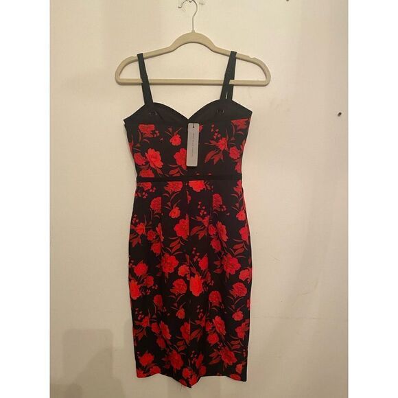 Anthropologie -Floral Sweetheart Pencil Dress -size 2 - Picture 4 of 9